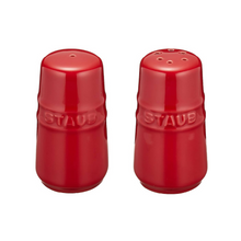 Load image into Gallery viewer, Staub Ceramic Salt & Pepper Shaker Set, Cherry Red - 7cm