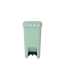 Load image into Gallery viewer, Brabantia StepUp Pedal Bin from Recycled Plastic - 10 Liters, Jade Green, front view.