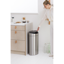 Load image into Gallery viewer, Lifestyle image of Brabantia Flatback Touch Bin - 40 Liters, Matt Steel.