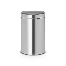 Load image into Gallery viewer, Brabantia Flatback Touch Bin - 40 Liters, Matt Steel, front view.