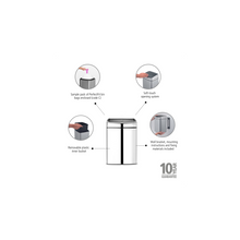 Load image into Gallery viewer, Brabantia Touch Bin, 10 Liters, Rectangular - Brilliant Steel