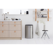 Load image into Gallery viewer, Lifestyle image of Brabantia Flatback Touch Bin - 40 Liters, Matt Steel.