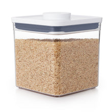 Load image into Gallery viewer, OXO Good Grips Pop Container - Big Square Short, 2650ml, filled with rice.