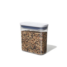 Load image into Gallery viewer, OXO Good Grips Pop Container - Slim Rectangular Short, 1135ml, filled.