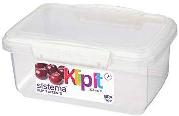 Sistema Klip It Plus Rectangular Containers 4 Pack Assorted 1L Assorted