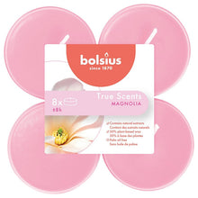 Load image into Gallery viewer, Bolsius True Scents Magnolia Maxi-Light Candles with Clear Cups, Scented - Pack of 8