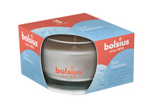 Load image into Gallery viewer, Bolsius True Freshness Anti-Tobacco Candle in Glass, Fresh Linen- 50/80mm