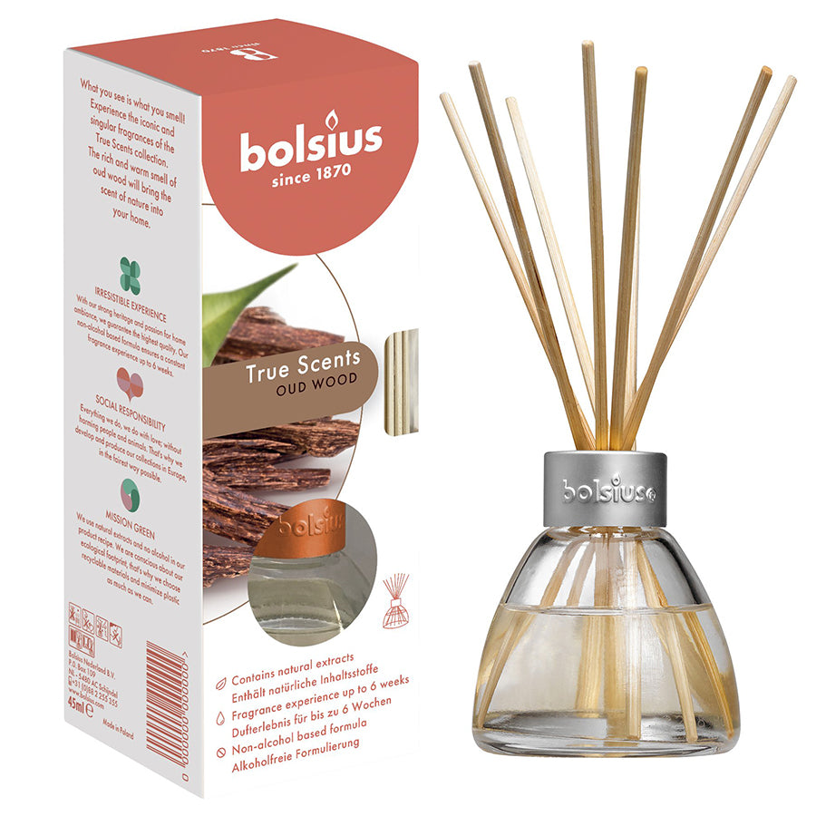 Bolsius True Scents Oud Wood Fragrance Diffuser, 45ml