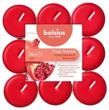 Load image into Gallery viewer, Bolsius True Scents Pomegranate Tealight Candles, Scented - Pack of 18