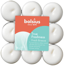 Load image into Gallery viewer, Bolsius True Freshness Anti-Tobacco Tealight Candles, Fresh Breeze - Pack of 18