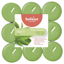 Load image into Gallery viewer, Bolsius True Scents Green Tea Tealight Candles, Scented - Pack of 18