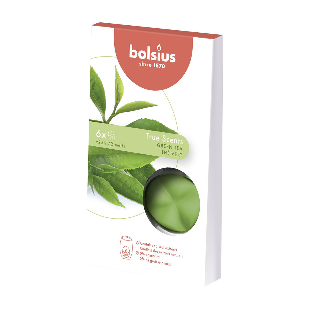 Bolsius True Scents Wax Melts Refills, Pack of 6 - Green Tea