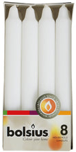Load image into Gallery viewer, Bolsius Box of 8 Household Candles 180/21.3mm - White