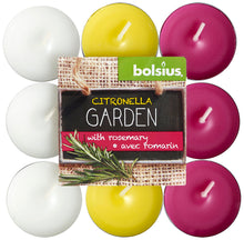 Load image into Gallery viewer, Bolsius Garden Tealight Candles - Citronella with Rosemary - Pack of 18
