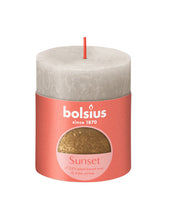 Load image into Gallery viewer, Bolsius Special Rustics Small Pillar Candle, Sandy Grey + Gold - 80/68mm