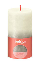 Load image into Gallery viewer, Bolsius Sunset Medium Rustic Pillar Candle, Soft Pearl &amp; Champagne - 130/68mm
