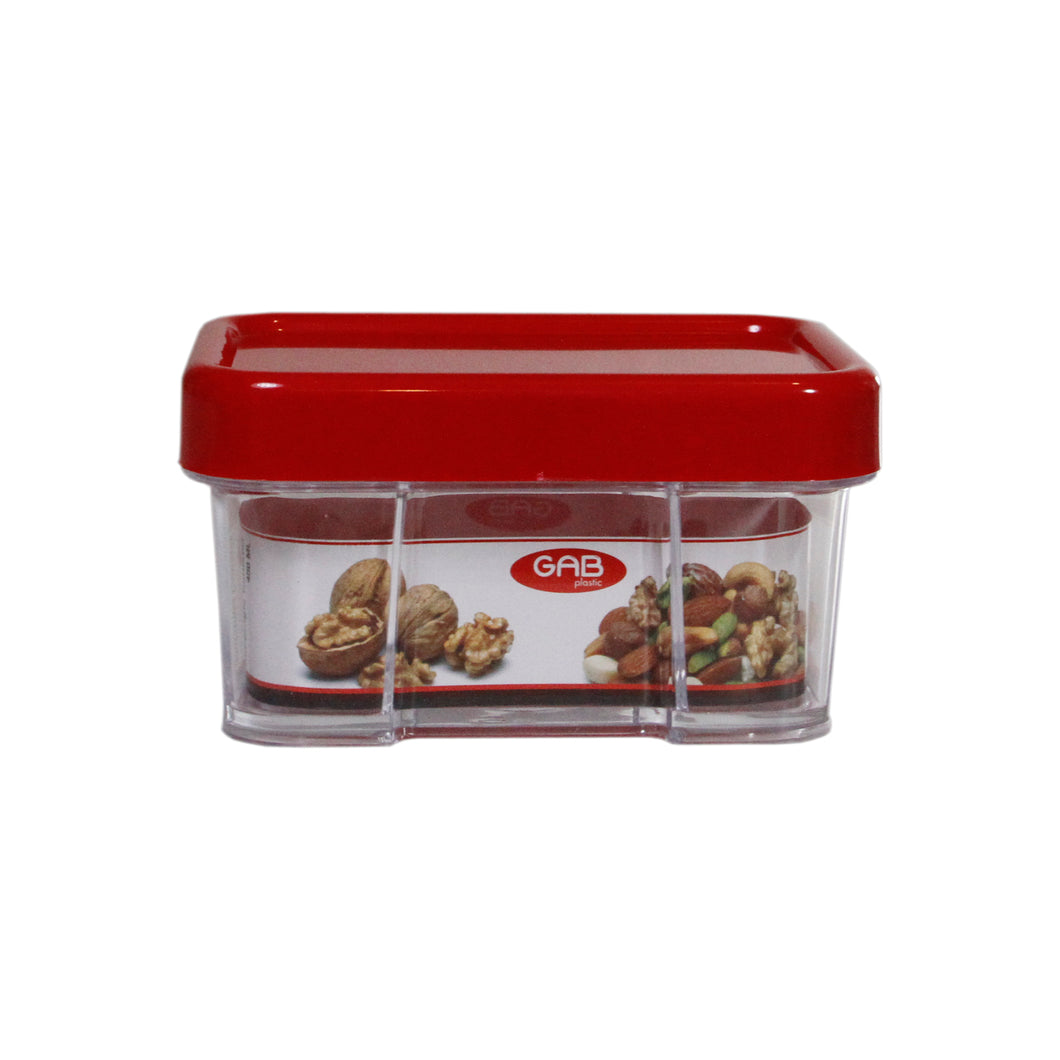 Gab Plastic Rectangular Canisters, Red - Available in several sizes