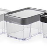 Gab Plastic Rectangular Canisters, Silver - Available in several sizes