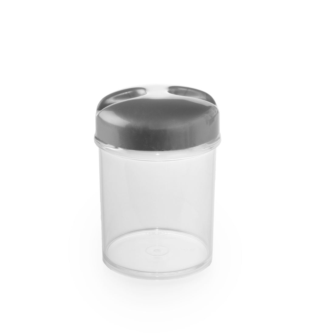 Gab Plastic Round Canister, Silver - Available in several sizes