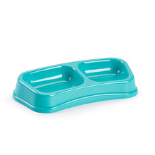 Load image into Gallery viewer, Plastic Forte Square Double Pet Food & Water Bowl - Available in different sizes & colors