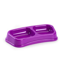 Load image into Gallery viewer, Plastic Forte Square Double Pet Food & Water Bowl - Available in different sizes & colors