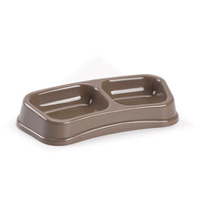 Load image into Gallery viewer, Plastic Forte Square Double Pet Food & Water Bowl - Available in different sizes & colors