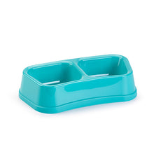 Load image into Gallery viewer, Plastic Forte Square Double Pet Food & Water Bowl - Available in different sizes & colors