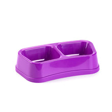 Load image into Gallery viewer, Plastic Forte Square Double Pet Food & Water Bowl - Available in different sizes & colors