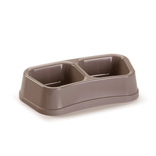 Load image into Gallery viewer, Plastic Forte Square Double Pet Food & Water Bowl - Available in different sizes & colors