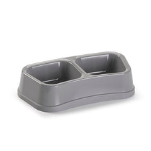Load image into Gallery viewer, Plastic Forte Square Double Pet Food & Water Bowl - Available in different sizes & colors