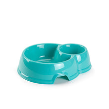 Load image into Gallery viewer, Plastic Forte Round Double Pet Bowl with Large & Small Compartments - Available in different colors