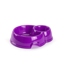 Load image into Gallery viewer, Plastic Forte Round Double Pet Bowl with Large & Small Compartments - Available in different colors