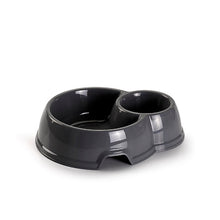 Load image into Gallery viewer, Plastic Forte Round Double Pet Bowl with Large & Small Compartments - Available in different colors
