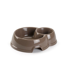 Load image into Gallery viewer, Plastic Forte Round Double Pet Bowl with Large & Small Compartments - Available in different colors