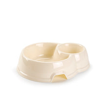 Load image into Gallery viewer, Plastic Forte Round Double Pet Bowl with Large & Small Compartments - Available in different colors