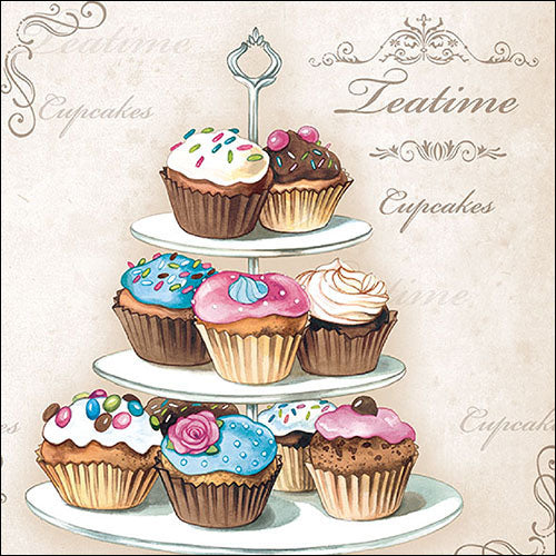 Ambiente Cupcakes on Etagere Napkins - Large