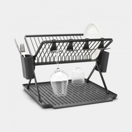 Brabantia Foldable Dish Drying Rack, Large Dark Grey – KATEI UAE