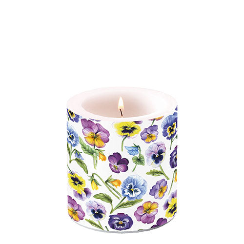 Ambiente Pansy All Over Candle - Available in 2 Sizes