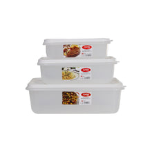 Load image into Gallery viewer, Gab Plastic Set of 3 Rectangular Food Containers Microwave Safe - Available in several colors