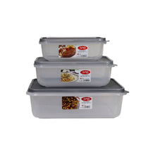 Load image into Gallery viewer, Gab Plastic Set of 3 Rectangular Food Containers Microwave Safe - Available in several colors