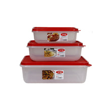 Load image into Gallery viewer, Gab Plastic Set of 3 Rectangular Food Containers Microwave Safe - Available in several colors