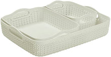 Load image into Gallery viewer, Curver Knit Set of 3 Tray Baskets A4, A5 & A6- Off White