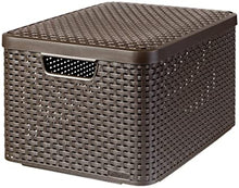Load image into Gallery viewer, Curver Rattan Storage Box with Lid - Large