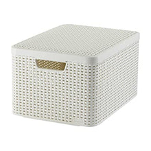 Load image into Gallery viewer, Curver Rattan Storage Box with Lid - Large, Available in 3 colors