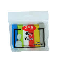 Load image into Gallery viewer, Gab Plastic Pack of 6 Bag Clips - Available in several colors