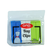 Load image into Gallery viewer, Gab Plastic Pack of 6 Bag Clips - Available in several colors