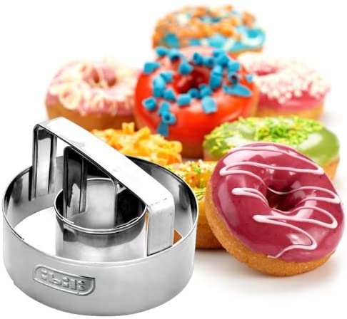 Ibili Stainless Steel Doughnut Cutter or Cookie Cutter with Top Handle