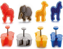 Load image into Gallery viewer, Ibili Safari Animals Cookie Cutter with Ejectors, Set of 4