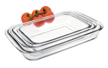 Load image into Gallery viewer, Ibili Kristall Set of 3 Glass Oven Baking Dishes