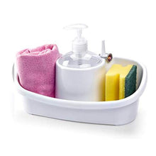 Load image into Gallery viewer, Plastic Forte Dual Sponge Holder & Soap Dispenser - White or Grey